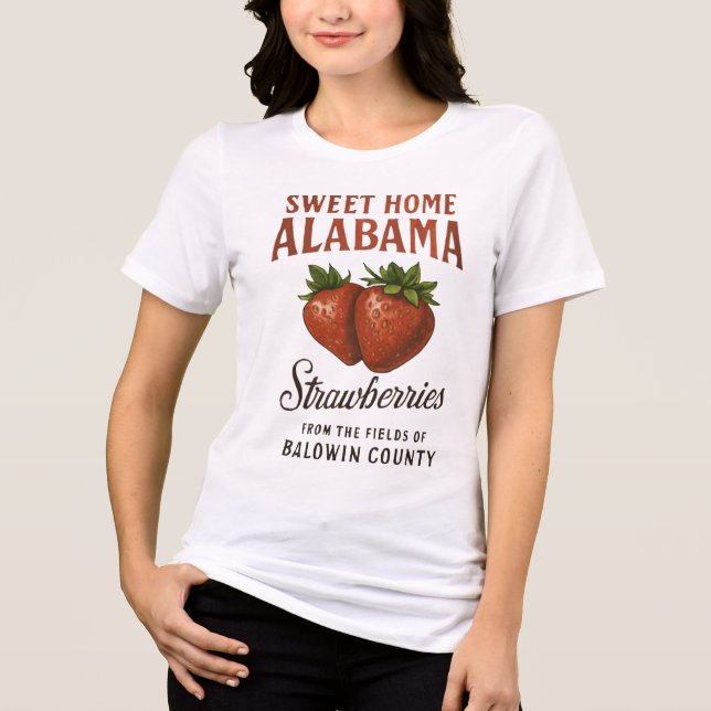 sweet home alabama strawberry  Tri-Blend shirt (Front)