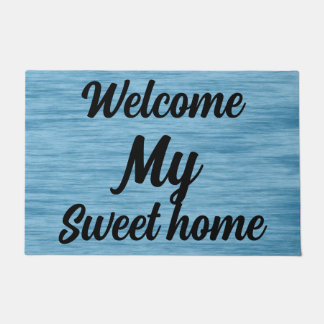 Sweet Home Blue Doormat | Welcome outdoor mat