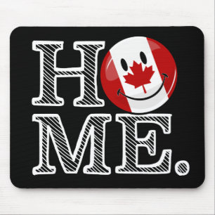 Sweet Home Canada Smiling Canadian Flag Mouse Pad