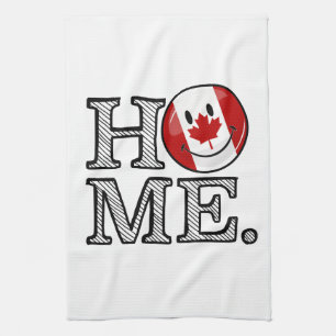 Sweet Home Canada Smiling Canadian Flag Tea Towel