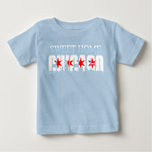 Sweet Home Chicago Flag Skyline Baby T-Shirt