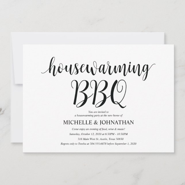 Sweet home Housewarming BBQ party invitation cards (Front)