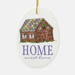 Sweet Home Housewarming Gift Gingerbread House Ceramic Tree Decoration