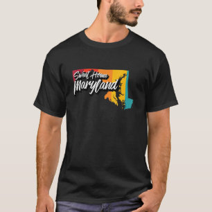 Sweet Home Maryland Retro 70s Maryland State Art T-Shirt