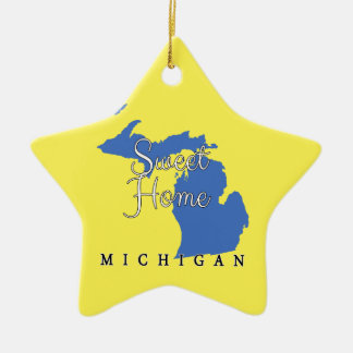 Sweet Home Michigan Ceramic Tree Decoration