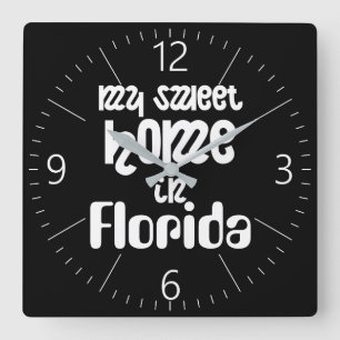Sweet home square wall clock