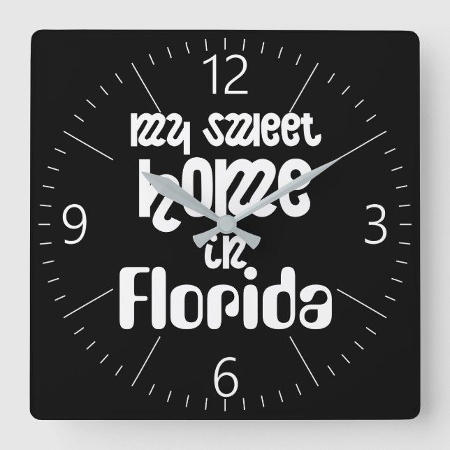 Sweet home square wall clock (Front)
