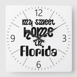 Sweet home square wall clock