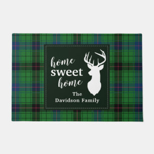 Sweet Home Tartan Clan Davidson Personalised Plaid Doormat