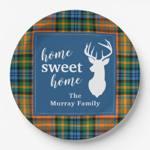 Sweet Home Tartan Clan Murray Personalised Plaid Paper Plate