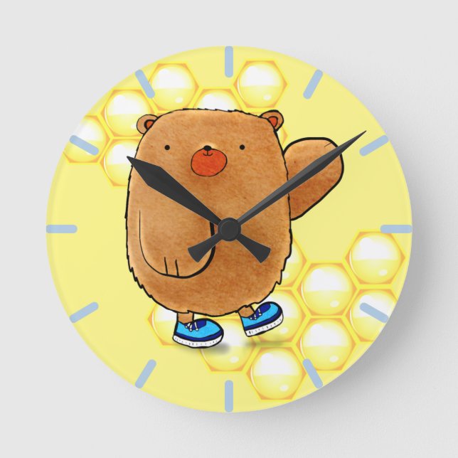 Sweet Honey Bear Round Clock (Front)