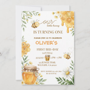 Sweet Honey Bee 1st Birthday Party Invitation