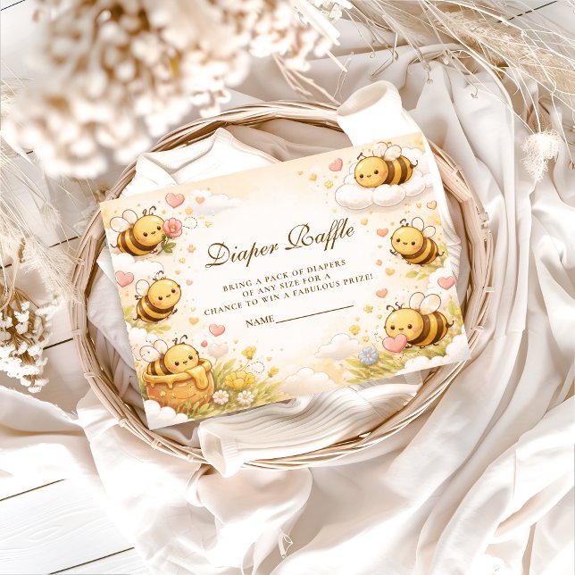 Sweet Honey Bee Baby Shower Diapper Raffle Enclosure Card (Creator Uploaded)