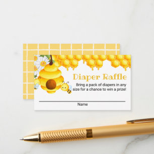 Sweet Honey Bee Diaper Raffle Card