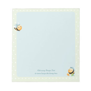 Sweet Honey Bee Illustration Kids Notepad