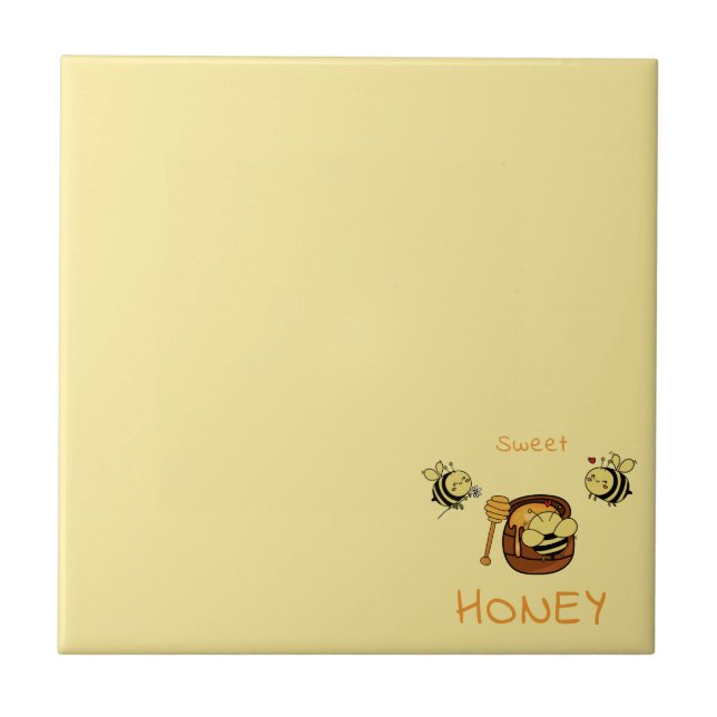 Sweet Honey Cute Little Honeybee Tile (Front)