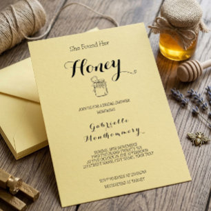 Sweet Honey Jar Butter Yellow She Found Her Honey Invitation