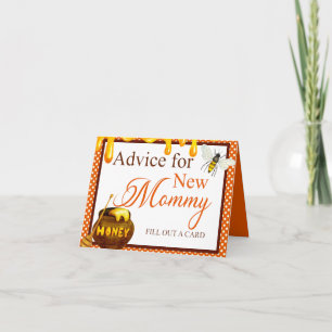 Sweet Honeybee Baby Shower Advice for Mummy Table  Card