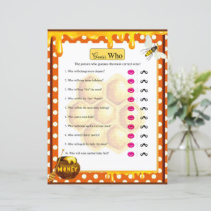 Sweet Honeybee Baby Shower Guess Who Game