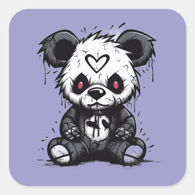 Sweet Horror Teddy Bear Sticker – Valentine  (Front)