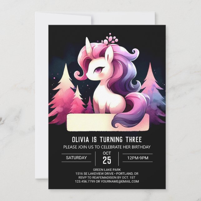 Sweet Horse Birthday Invitation (Front)