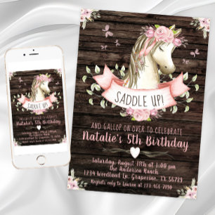 Sweet Horse Birthday Party Invitation