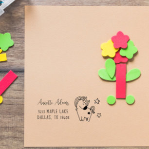 Sweet Horse Doodle Custom Kids Name Personalised Self-inking Stamp