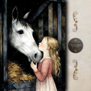 Sweet Horse Kiss Decoupage Tissue Paper