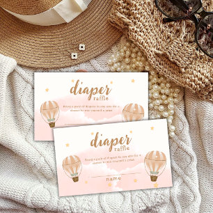 Sweet Hot Air Balloon Diaper Raffle Baby Shower Enclosure Card