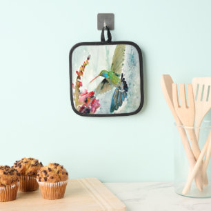 Sweet Hummingbird Oven Mitt Pot Holder
