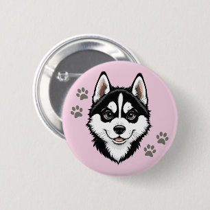 Sweet Husky Puppy Siberian 6 Cm Round Badge