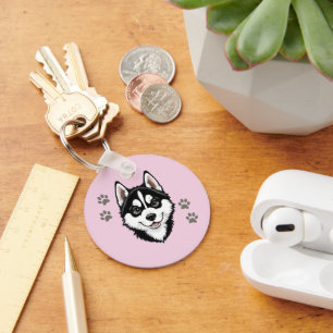 Sweet Husky Puppy Siberian Key Ring