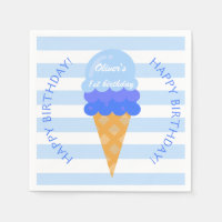 Sweet ice cream 1st birthday party blue boy