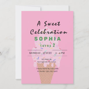 Sweet Ice Cream Birthday Invitation