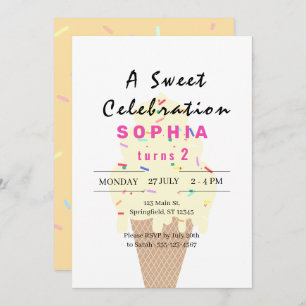 Sweet Ice Cream Birthday Invitation