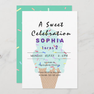 Sweet Ice Cream Birthday Invitation