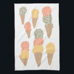 Sweet Ice Cream Cones Pastel Pattern Tea Towel<br><div class="desc">Everyone loves ice cream! Give the gift of this cute kitchen towel with an ice cream cone pattern!
Check my shop for lots more colours and patterns!</div>