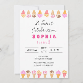Sweet Ice Cream Party Invitation