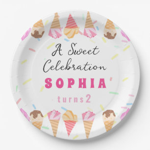 Sweet Ice Cream Party Paper Plate