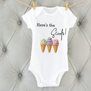 Sweet Ice Cream Summer Here Scoop Baby Shower Baby Bodysuit