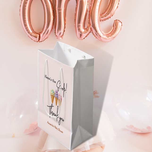 Sweet Ice Cream Summer Here Scoop Baby Shower Medium Gift Bag (Creator Uploaded)