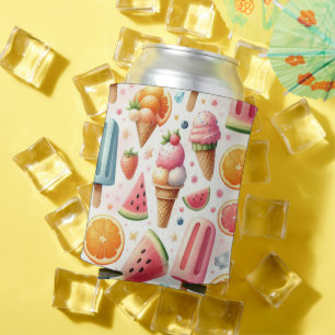 Sweet Ice Creams Pattern Can Cooler