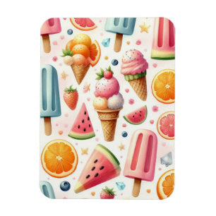 Sweet Ice Creams Pattern Magnet