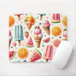 Sweet Ice Creams Pattern Mouse Pad