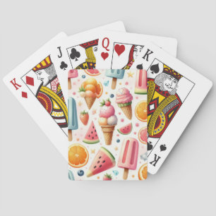 Sweet Ice Creams Pattern Playing Cards