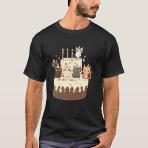 Sweet Icing Party Kitten Lover Birthday Cake Cute  T-Shirt