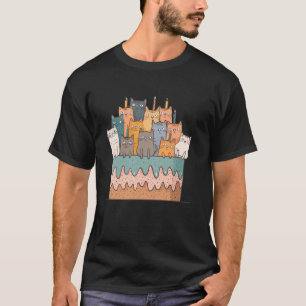 Sweet Icing Party Kitten Lover Birthday Cake Cute  T-Shirt