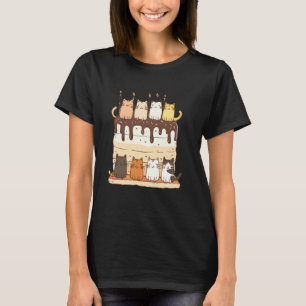 Sweet Icing Party Kitten Lover Birthday Cake Cute  T-Shirt