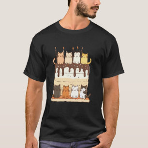 Sweet Icing Party Kitten Lover Birthday Cake Cute  T-Shirt