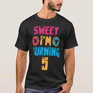 Sweet I'm Turning 5 Happy 5th Birthday Doughnut T-Shirt